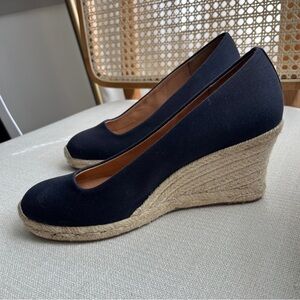 J.‎ Crew Navy Blue Seville Wedge Espadrille Sandals | Size 8.5